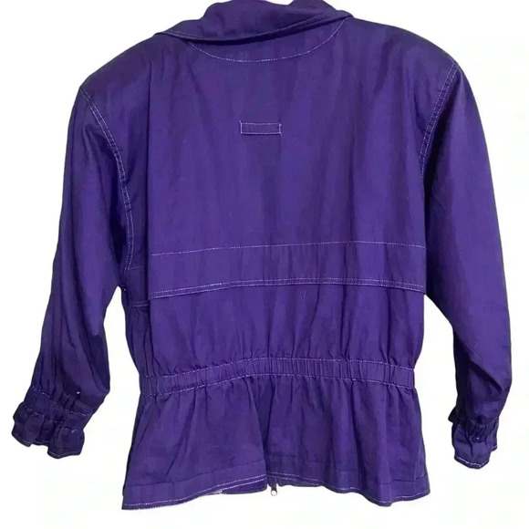 Towne by London Fog Women’s Utility Jacket Size S Purple Silver Lightweight Fall - Picture 3 of 13